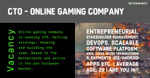 CTO online gaming company The Netherlands vacancy